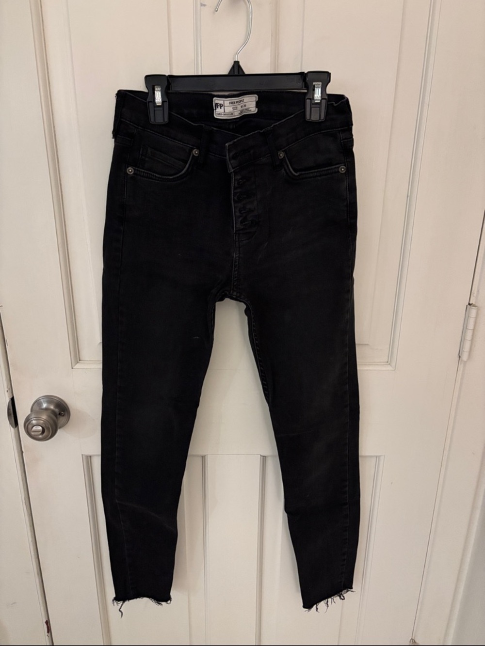 Free People Black High-Waist Skinny Jeans